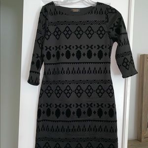 Black cocktail form fitting dress